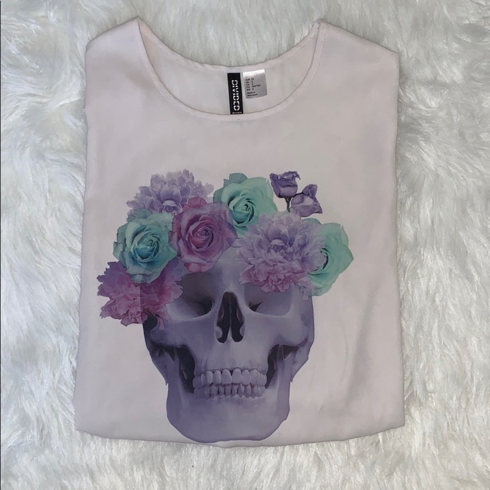 Floral skull blouse